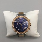 Michael Kors Parker Womens Watch 39mm Blue Two Tone Mk-6141 New Battery 6 5 