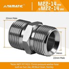 Yamatic 5000 Psi Pressure Washer Hose Couplers  M22-14mm Male To M22-14mm Male