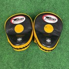 Twins Special Focus Mitts Pml10 Black Yellow Leather Muay Thai Boxing Training