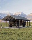 12 X 26 Ft Car Port Metal Carport With Reinforced Frame And Steel Roof Oversized