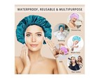 Waterproof Reusable Satin Shower Cap Bonnet 4 Pack  One Size  11 5 In