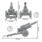 Bmc Marx Recast Battleground Howitzers Gray Plastic Army Men Field Artillery