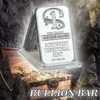 Northwest Territorial Mint 1 Troy Oz  999 Fine Silver Bar Bu Usa