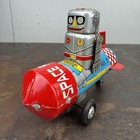 Vtg Friction Space Rocket Tin Robot Toy Sy   Yoneya Japan W  Box