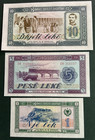 Albania Set Of 3 Banknotes 1 5 10 Leke 1976 Uncirculated P43 42 40 Free Shipping