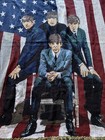 Vintage The Beatles Usa Flag Afghan Tapestry Woven Throw Blanket 55x65   