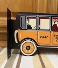 Yellow Cab Company Taxi Flange Sign 2 Sided Gas Garage Vintage Style Wall Decor