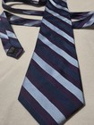 Mens Vintage Stafford Designer Silk Dress Neck Tie Navy Burgandy Striped Luxury