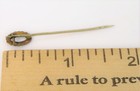 Vtg Beautiful Victorian Era Hat Stick Pin Brooch Accent Seed Pearls Halo Gold  