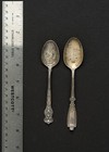 Pair Of Antique San Francisco Ca Souvenir Sterling Silver Spoons - 0 9oz 25 5g