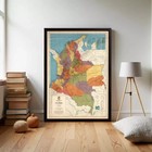 Old Map Of Colombia Vintage Map Of Colombia   Wall Map Print Framed