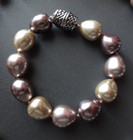 Unmark Majorica Style Baroque Pearl Necklace Bracelet Set  18  Necklace