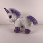Dan Dee 8  Plush Unicorn White Purple Bow Stuffed Animal Toy