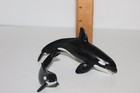 Vintage Killer Whale Orca Mother   Calf Figure Set Safari Ltd 1991 Monterey Bay