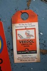 Rare  graphic  Nos 1920s Era Veedol Motor Oil Old Rearview Mirror Car Tag Sign