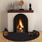 Fireproof Fireplace Mat 48x27 Inch Half Round Hearth Rug Protects Floors From