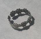 Sterling Silver 925 Toe Ring Flower Design Adjustable Flexible