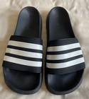 Adidas Cloudfoam Black white 3 Stripe Slide Sandals - Men s 10 5 To 11