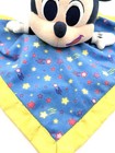 Disney Mickey Mouse Security Blanket Baby Blue Yellow Star Satin Lovey