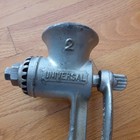 Vintage Universal No  2 Meat Grinder Clamp-on Hand Crank Cast Iron Made Usa