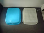 Tupperware Large Meat Marinade Container Blue W  Lid 1295 1294 Season Serve