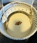 Vintage 1940s Harvey Sewing Basket  Wicker   Wood Beige 11   x6 5