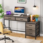 Reversible Office Computer Desk Study Writing Table With 5 Drawers Home Office