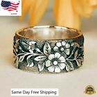 Fashion Flower 925 Silver Filled Ring Women Party Jewelry Gift Sz 5-10
