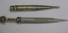 Russian Nielloed Silver Caucasian 36 Cm- Dagger With Scabbard  By                 