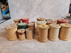 Lot  Of 18 Vintage Wooden Thread Spools Various Brands   Sizes Empty