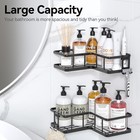 2 Pack Corner Shower Caddy Adhesive Black  Rustproof Bathroom Organizer Shelf Ra