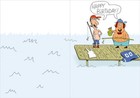 Two Topless Hookers Funny Masculine Fishing Birthday Card For Him  Man  Men