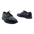 Vintage Mens 8 5 Classic Leather Oxfords Dress Shoes Round Toe Lace Up Black Evc