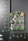 1950s Navajo Royston Green Turquoise Sterling Silver Pendant Signed H