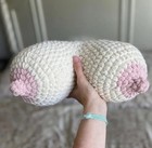 Crochet Boob Pillow Breast Cancer Awareness Novelty Gag Gift Breastfeeding