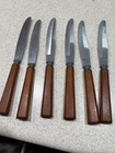 Vintage Butterscotch Bakelite 6 Knives Flatware Set Retro Usa Mcm