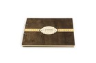 Personalized Wooden Wedding Guest Book  Rustic  Badge With Hearts  Newlyweds