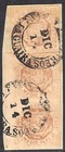 Venezuela  1865  Scott 018  Good Fragment Pair  1  Authentic Pieces  Ebv1078