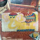 Vintage Elephant Rug Pattern Latch Hook 20x27 Red Heart Coats Clark New