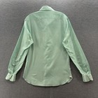 Isaia Napoli Dress Shirt Men 15 5 39 Green Woven Long Sleeve Italy