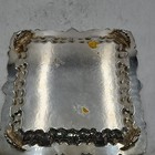 Vintage Wallace X121 Square Silver Plate Footed Tray In  chippendale  Pattern