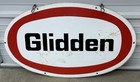 Original Vintage Glidden Paint Sign Metal Sign Mounted On Wood Old Advertising