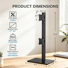 Freestanding Vertical Dual Monitor Desk Stand Mount Vesa 75x75 100x100mm 88lbs