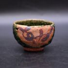 0411b Ken Matsuzaki Japanese Oribe Ware Pottery  Sake Cup With Box