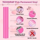 Pink Permanent Vinyl Sheets     12  X 12  16 Assorted Colors For Diy Crafts  De   