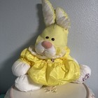 Vtg Fisher-price 14  Puffalump Bunny Rabbit Yellow Dress  Plush Stuffed Toy