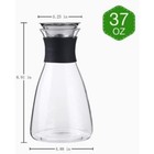 Glass Pitcher 37oz W  Stainless Steel Silicone Filter Lid Borosilicate Water Jug