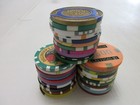 33 Casino Gaming Poker Chip Lot Las Vegas  1 New   Used Chipco Paulson Clay Room