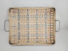 Woven Basket Tray Farmhouse Rustic Decor Natural Color Wood   Galvanized Steel