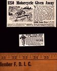 1913 Vintage Print Ads Lot 2 Motorcycle Excelsior Des Moines Shaw Galesburg Ks